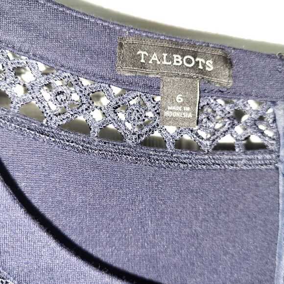 Talbots Dark Blue Long Sleeve Dress - Size 6 - Picture 5 of 6